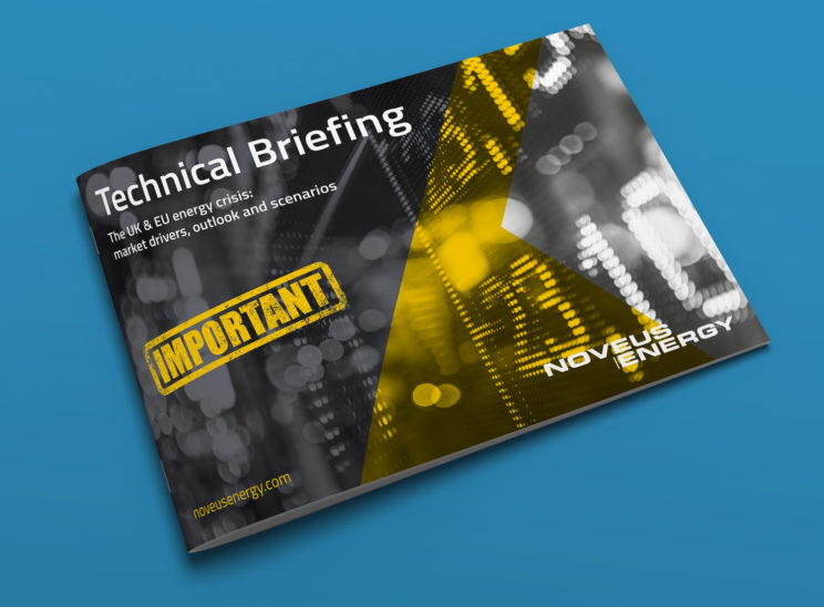 Cover of technical briefing by Noveus Energy on the UK & EU energy crisis