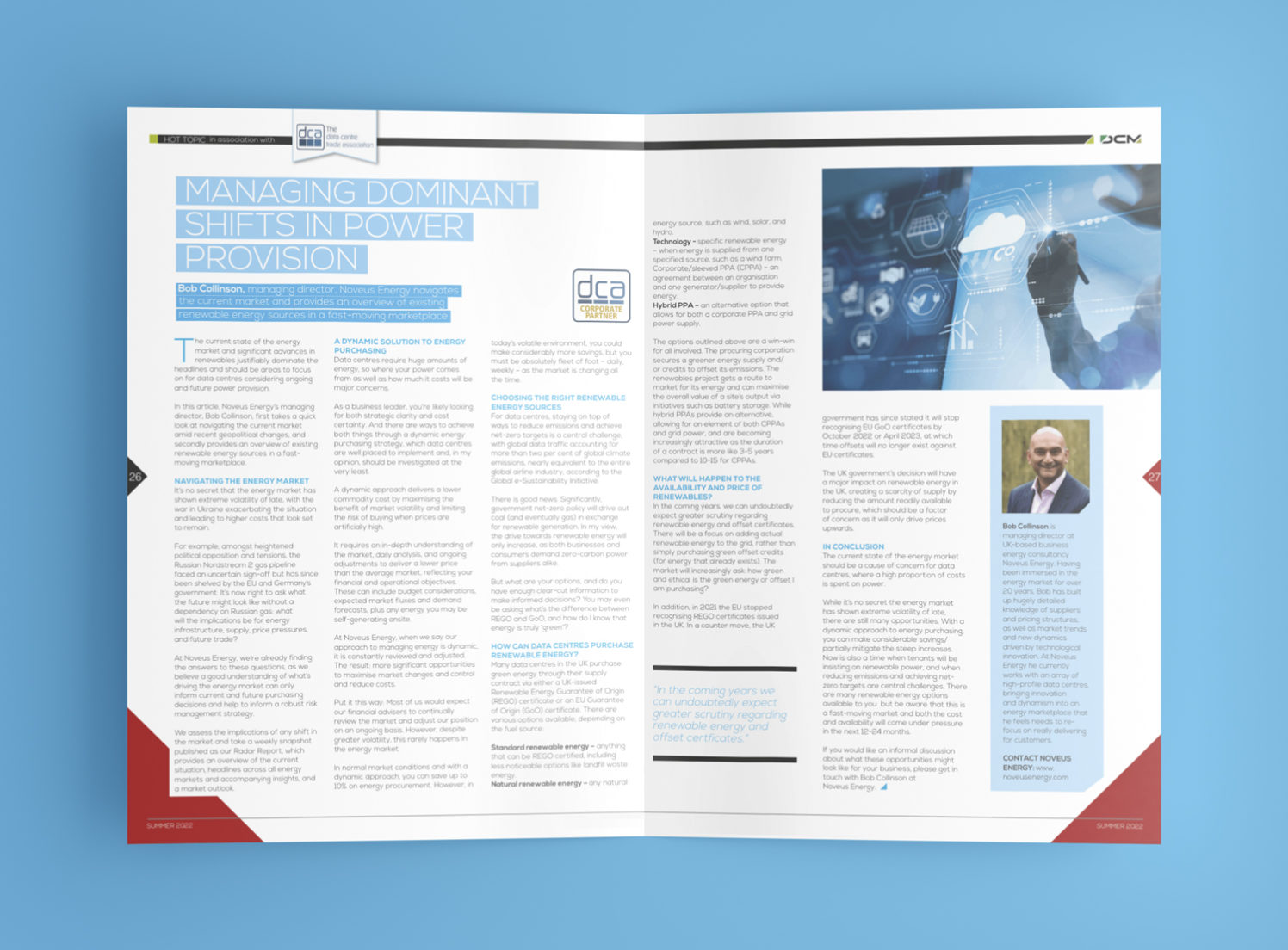 Noveus Energy's feature - Managing dominant shifts in power provision - is in the latest Data Centre Management's special edition on Managing the Power
